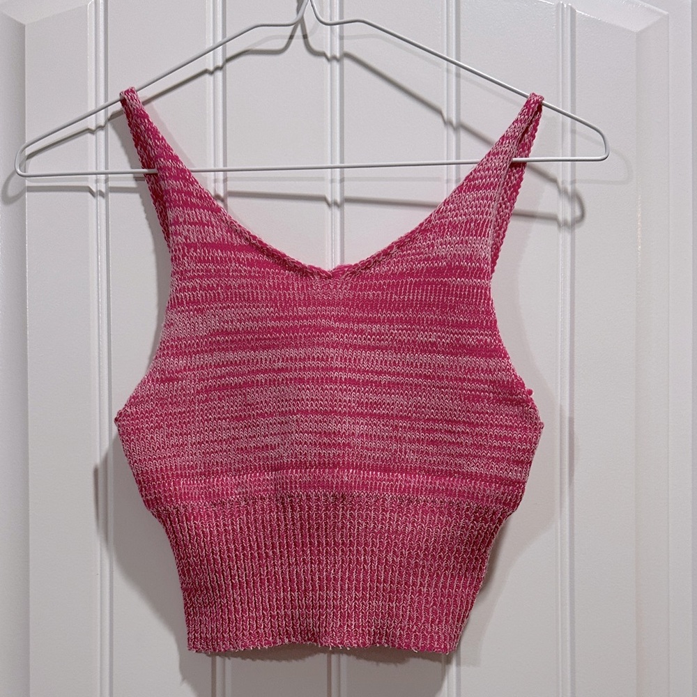 Vibrant Pink Knit Crop Top